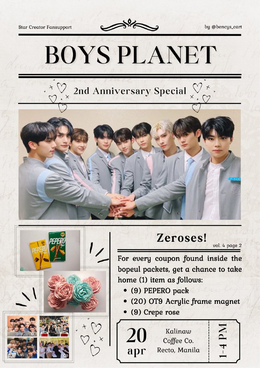 bencys_cart's tweet photo. \⭐ star creators turned zerose and 🌹/ zeroses along the way, I have a little something your way~♡
✿> 1:1 bopeul packets
✿> win any (1) of the ff by getting a coupon inside the packet
✿> see thread ⬇️
See you there? ♡
#StringsofFateZB1 #ZB1
#ZEROBASEONE #제로베이스원 https://t.co/p3cO3Rhfea