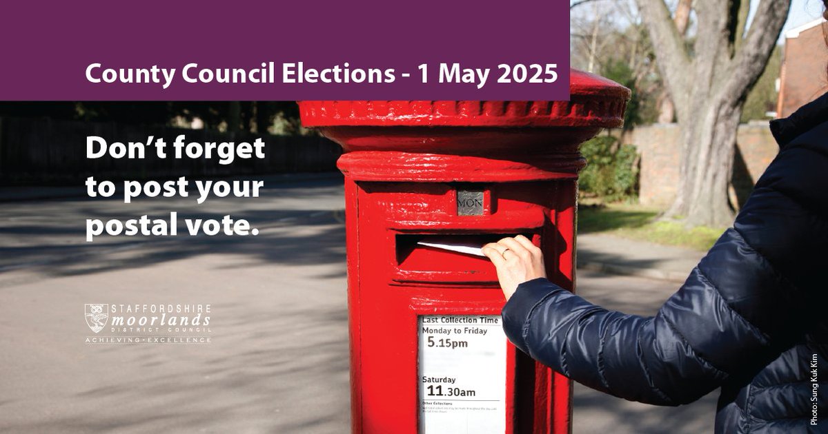 If you requested a postal vote to vote in the upcoming County Council elections on the 1 May, make sure you fill it in and send it back!