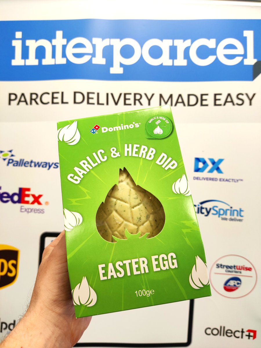 interparcel.com (@interparcel) on Twitter photo Look what just showed up at Interparcel HQ!
One of only 950 special Easter eggs in the UK – even <a href="/Dominos_UK/">Domino's Pizza UK</a> chooses Interparcel 😉🍕🐣
(We didn’t deliver it... but we definitely would’ve nailed it.)
#dominos #easter #garlicandherb #interparcel #parceldelivery Look what just showed up at Interparcel HQ!
One of only 950 special Easter eggs in the UK – even <a href="/Dominos_UK/">Domino's Pizza UK</a> chooses Interparcel 😉🍕🐣
(We didn’t deliver it... but we definitely would’ve nailed it.)
#dominos #easter #garlicandherb #interparcel #parceldelivery