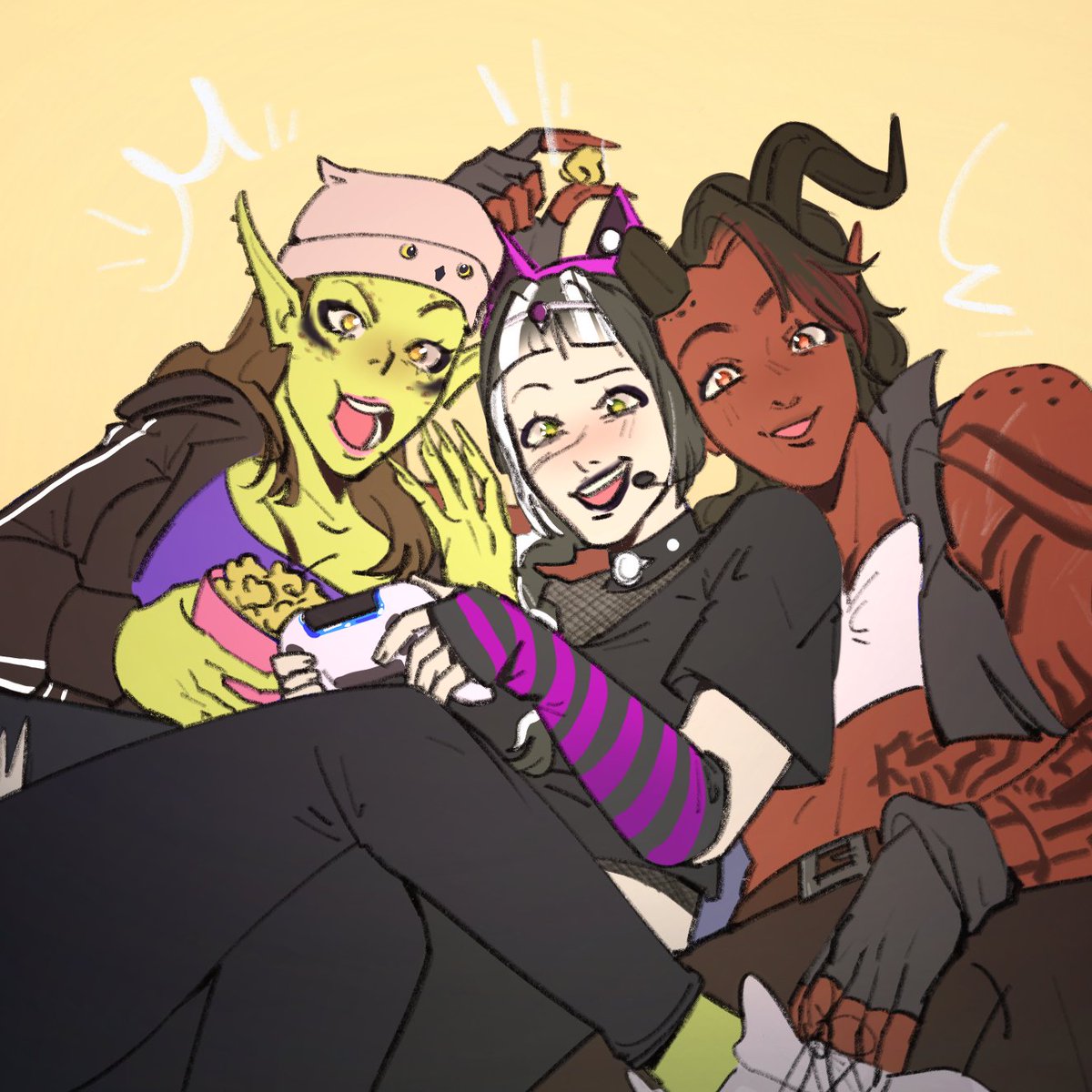 the girls are loving patch 8!! 🫶 #bg3 #laezel #shadowheart  #karlach #modern