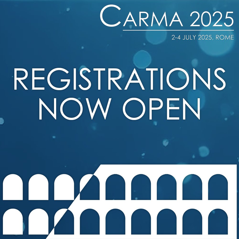 CARMA 2025 Registrations are Now Open!
Register here 👉 lnkd.in/dFpsKeMk

#carma2025 #bigdata #digitaleconomy #rome2025
