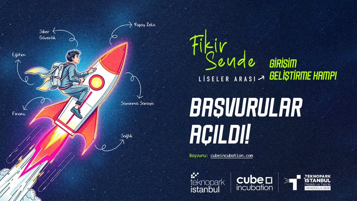 cubeincubation's tweet photo. Fikirleriyle fark yaratan gençler buluşuyor, girişimciliğin temel yapı taşlarını Teknopark İstanbul'da öğreniyor.

Liselilere yönelik girişim geliştirme kampı #CubeFikirSende'ye başvurular açıldı!

Son gün: 23 Nisan 2025
Başvuru Linki: https://t.co/p3dB5hIT6C https://t.co/3dgvhmSWok