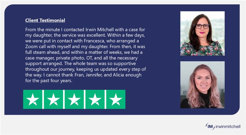 franmayes's tweet photo. Delighted to receive this lovely Trust Pilot Review from a client. I was so pleased to be able to support this client, ensuring access to the best rehabilitation available, enabling her to maximise her recovery. A team effort with @_JenniferFish and Alicia Gibson in our COP team https://t.co/JYRXZU0GbF