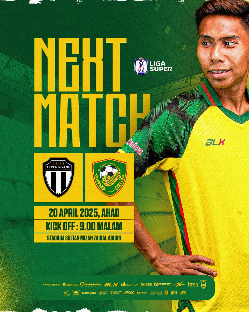 kda_fc's tweet image. 𝐀𝐊𝐒𝐈 𝐒𝐄𝐓𝐄𝐑𝐔𝐒𝐍𝐘𝐀 ⏭ 𝐋𝐈𝐆𝐀 𝐒𝐔𝐏𝐄𝐑

Sang Kenari akan berkunjung ke Stadium Sultan Mizan Zainal Abidin untuk perlawanan terakhir Liga Super musim 2024/25 menentang Terengganu FC. 💪

#KDAFC #LigaSuper2425 #LS26 #TERKDA