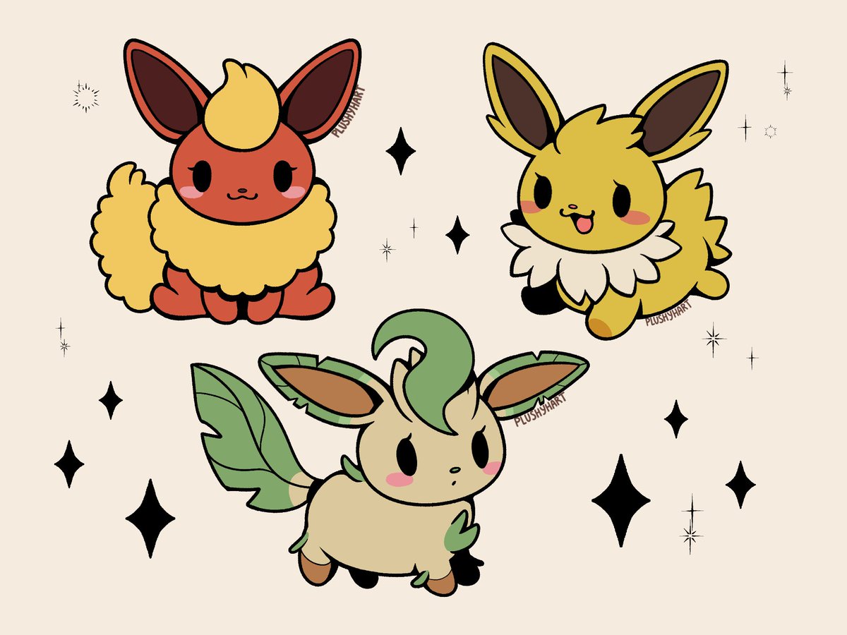 plushyhart's tweet image. eevees x sanrio (esque) 🖤