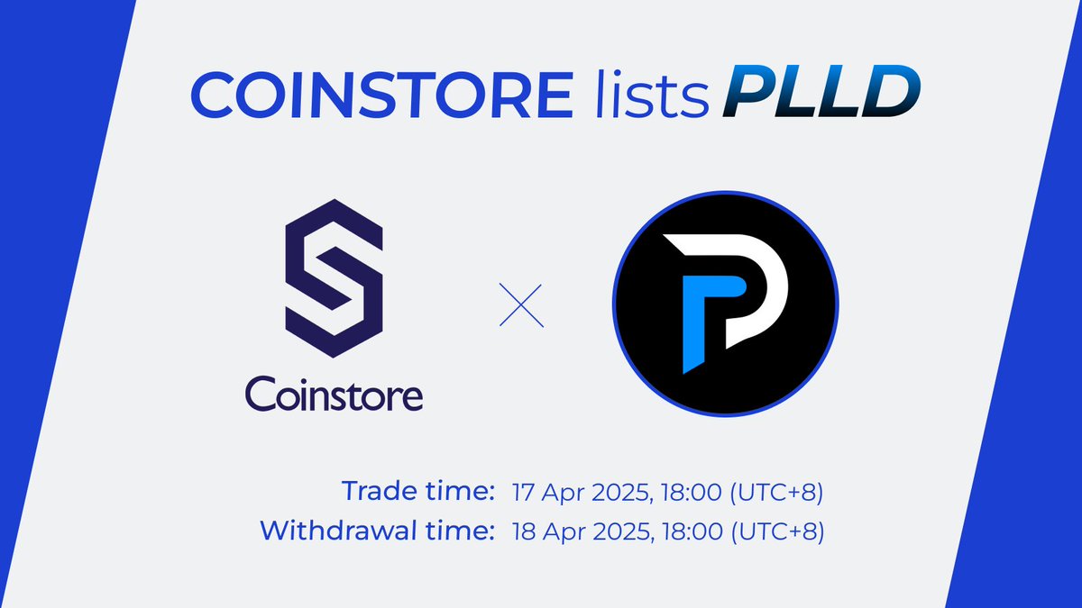 Coinstore (@coinstoreexc) on Twitter photo 🔥NEW LISTING ON COINSTORE🔥
👏 Welcome: <a href="/DDTechGroup/">DeployDash Technology Group s.r.o.</a> $PLLD 👏
⏰Trade time: 2025/04/17 18:00 (UTC+8)
🔔Withdraw time: 2025/04/18 18:00 (UTC+8)
👇Watch this space for more👇
🌎Official website: plld.net
👩👦Official Telegram: t.me/Palladium_PLLD 🔥NEW LISTING ON COINSTORE🔥
👏 Welcome: <a href="/DDTechGroup/">DeployDash Technology Group s.r.o.</a> $PLLD 👏
⏰Trade time: 2025/04/17 18:00 (UTC+8)
🔔Withdraw time: 2025/04/18 18:00 (UTC+8)
👇Watch this space for more👇
🌎Official website: plld.net
👩👦Official Telegram: t.me/Palladium_PLLD