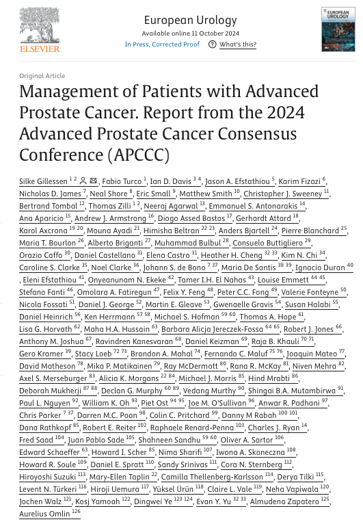 Advanced Prostate Cancer Consensus Conference (@apccc_lugano) on Twitter photo Management of patients with Advanced #ProstateCancer : A Report from #APCCC24
LINK TO ARTICLE👇👇 sciencedirect.com/science/articl… The 2024 Advanced Prostate Cancer Consensus Conference (APCCC) highlights significant advances in prostate cancer management while underscoring areas where Management of patients with Advanced #ProstateCancer : A Report from #APCCC24
LINK TO ARTICLE👇👇 sciencedirect.com/science/articl… The 2024 Advanced Prostate Cancer Consensus Conference (APCCC) highlights significant advances in prostate cancer management while underscoring areas where