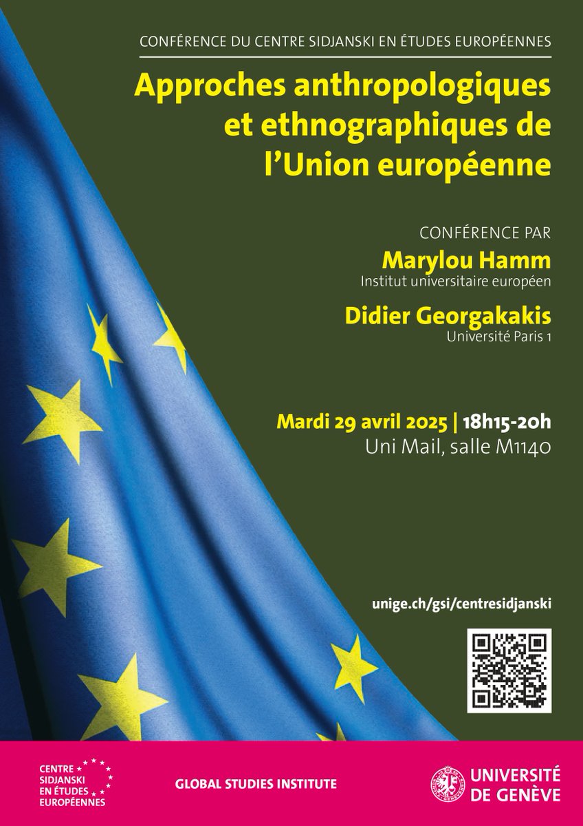 📅 Mardi 29 avril, Marylou Hamm et Didier Georgakakis présenteront le numéro de Politique européenne dans lequel ils interrogent l’intérêt des regards anthropologique et ethnographique pour étudier les lieux du politique européen. 

👉 RDV à 18h15 en salle M1140 à Uni Mail !