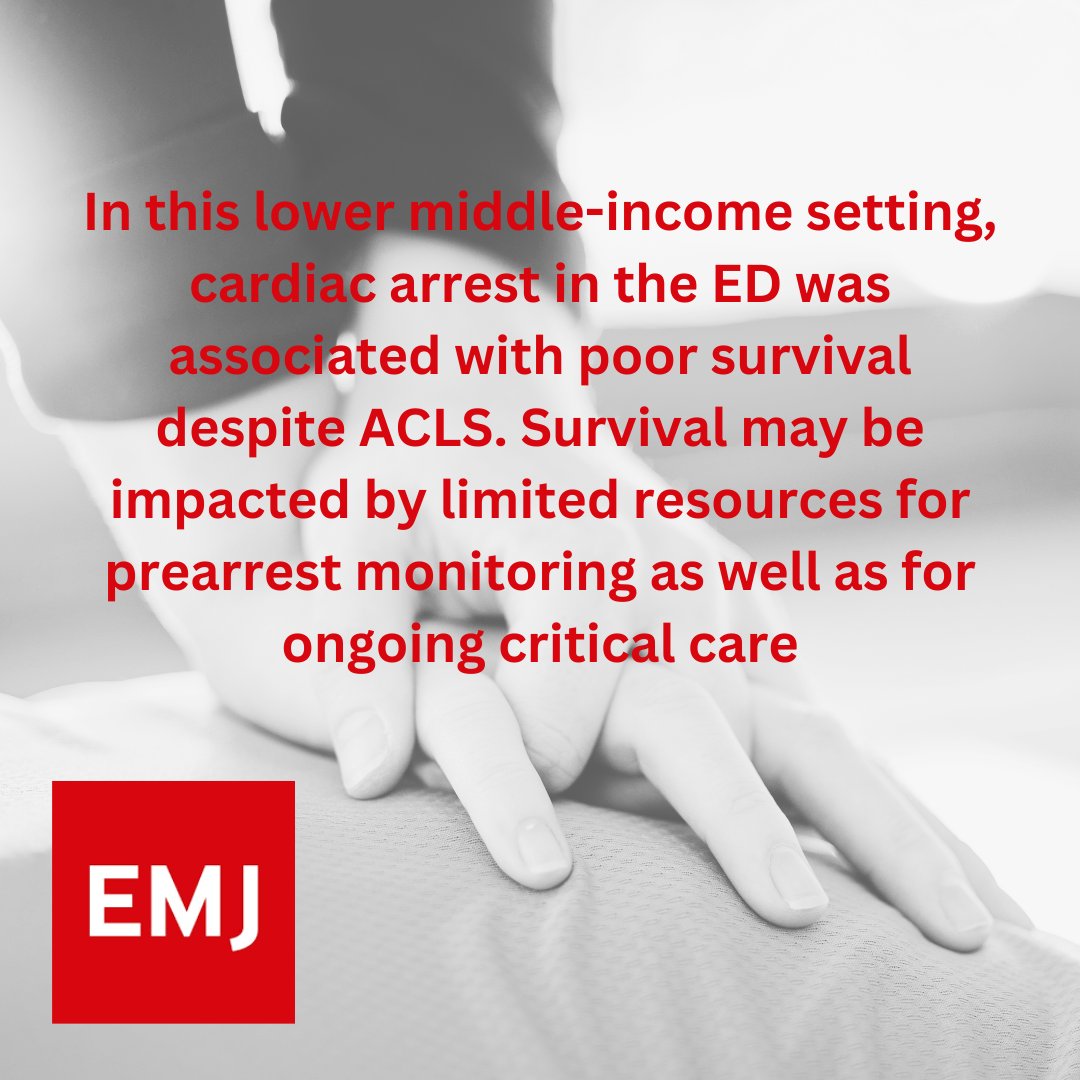 Emergency Medicine Journal (@emergencymedbmj) on Twitter photo Epidemiology and outcomes of patients with cardiac arrest in the emergency department of a lower middle-income country.
emj.bmj.com/content/42/3/1…
#March2025 #CardiacArrest #Resusitation #GlobalHealth #EmergencyMedicine #ACLS
<a href="/RCollEM/">Royal College of Emergency Medicine</a> <a href="/ResusCouncilUK/">Resuscitation Council UK</a> Epidemiology and outcomes of patients with cardiac arrest in the emergency department of a lower middle-income country.
emj.bmj.com/content/42/3/1…
#March2025 #CardiacArrest #Resusitation #GlobalHealth #EmergencyMedicine #ACLS
<a href="/RCollEM/">Royal College of Emergency Medicine</a> <a href="/ResusCouncilUK/">Resuscitation Council UK</a>