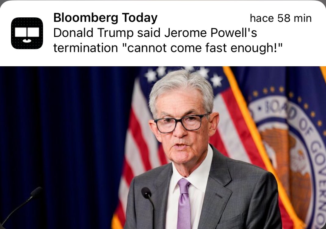 Inverstone's tweet image. Cómo está el tema ahora mismo:

TRUMP: No puedo destituir a Powell lo suficientemente rápido…