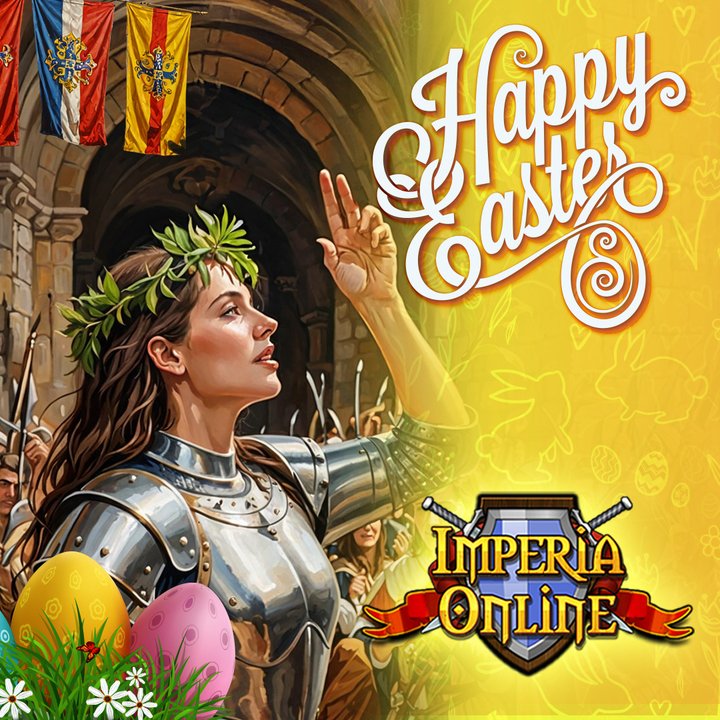 🐣 Egg Hunt Begins in Imperia Online! 🥚✨

Spring is here, and so is the Egg Hunt event! 🌸
Send your spies on secret missions to Independent Cities and search for hidden Easter Eggs! 🕵️‍♂️
💡 Collect eggs and exchange them for powerful items and bonuses to boost your empire!