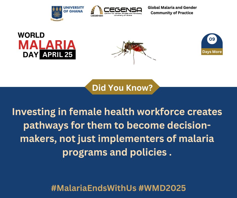 Investment in females saves lives and strengthens health care.

#GenderandMalaria
#HealthEquity
#MalariaEndsWithUs
#WomeninHealthcare
#WorldMalariaDay2025