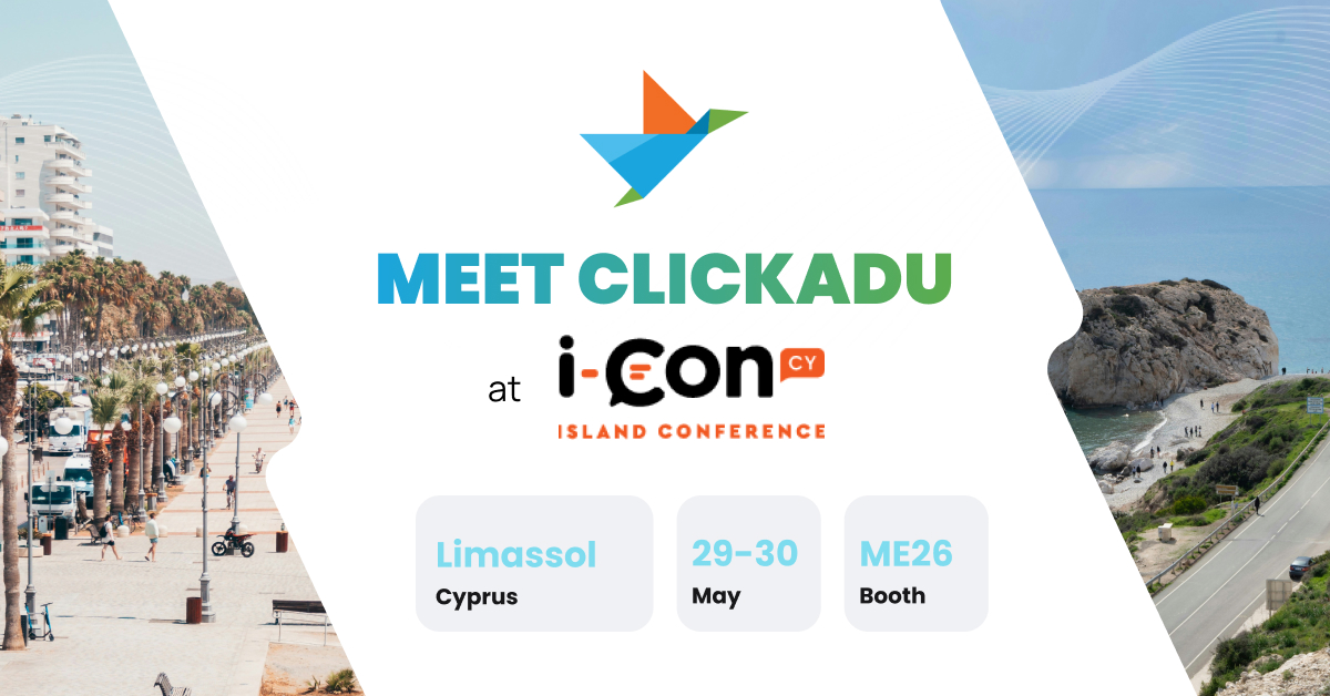 ✈️ Next Stop: Limassol! Clickadu is Heading to i-Con 2025

Mark your calendars for May 29–30 because Clickadu is excited to be part of i-Con in Limassol, Cyprus! 

📍Find our team with ease at Booth ME26
📌 Book your meeting with us 👉 bit.ly/ICN25tw

#iCon #iCon2025