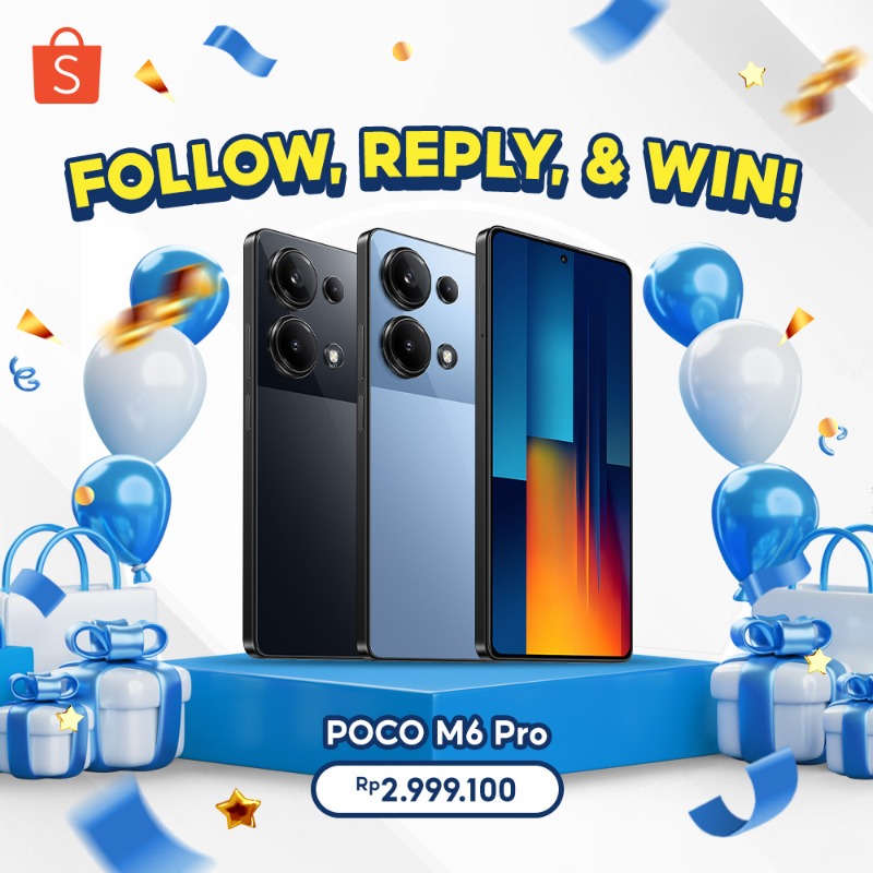 ShopeeID's tweet photo. ‼️ GIVEAWAY POCO M6 Pro ‼️

Sobat Shopee! SPESIAL menyambut long weekend, Mimin punya POCO M6 Pro yang siap dikirim ke rumah kamu nih!  🥳 Mau dong???

Caranya:
- FOLLOW @ShopeeID
- RT &amp; LIKE 
- KLIK gambar + screenshot
- REPLY "Shopee TERBAIK" sebanyak-banyaknya~

Good luck!! 🧡