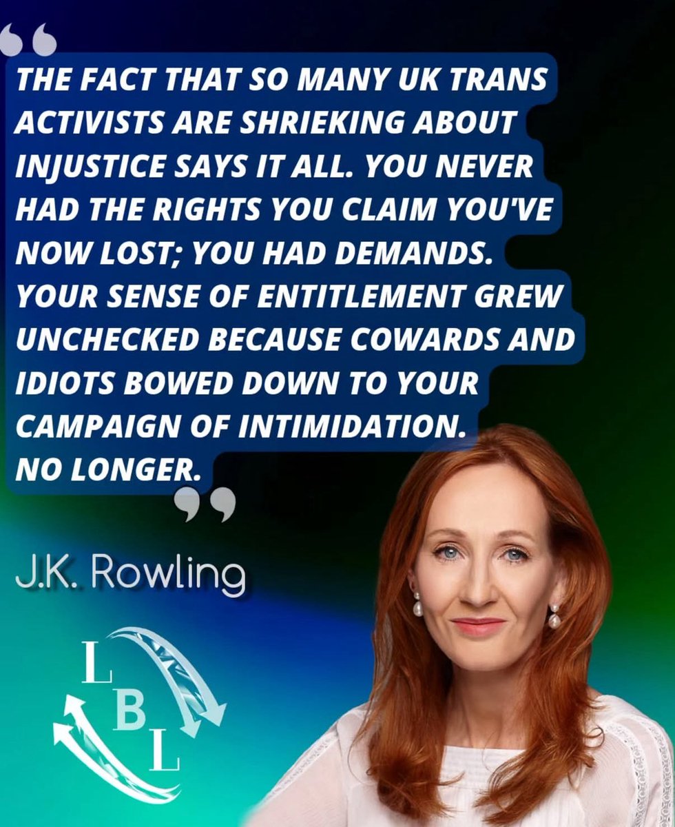 Strong words from <a href="/jk_rowling/">J.K. Rowling</a>.

Trans people always have had exactly the same rights under the law as everyone else.

Graphic via <a href="/we_are_LBL/">LBL</a>