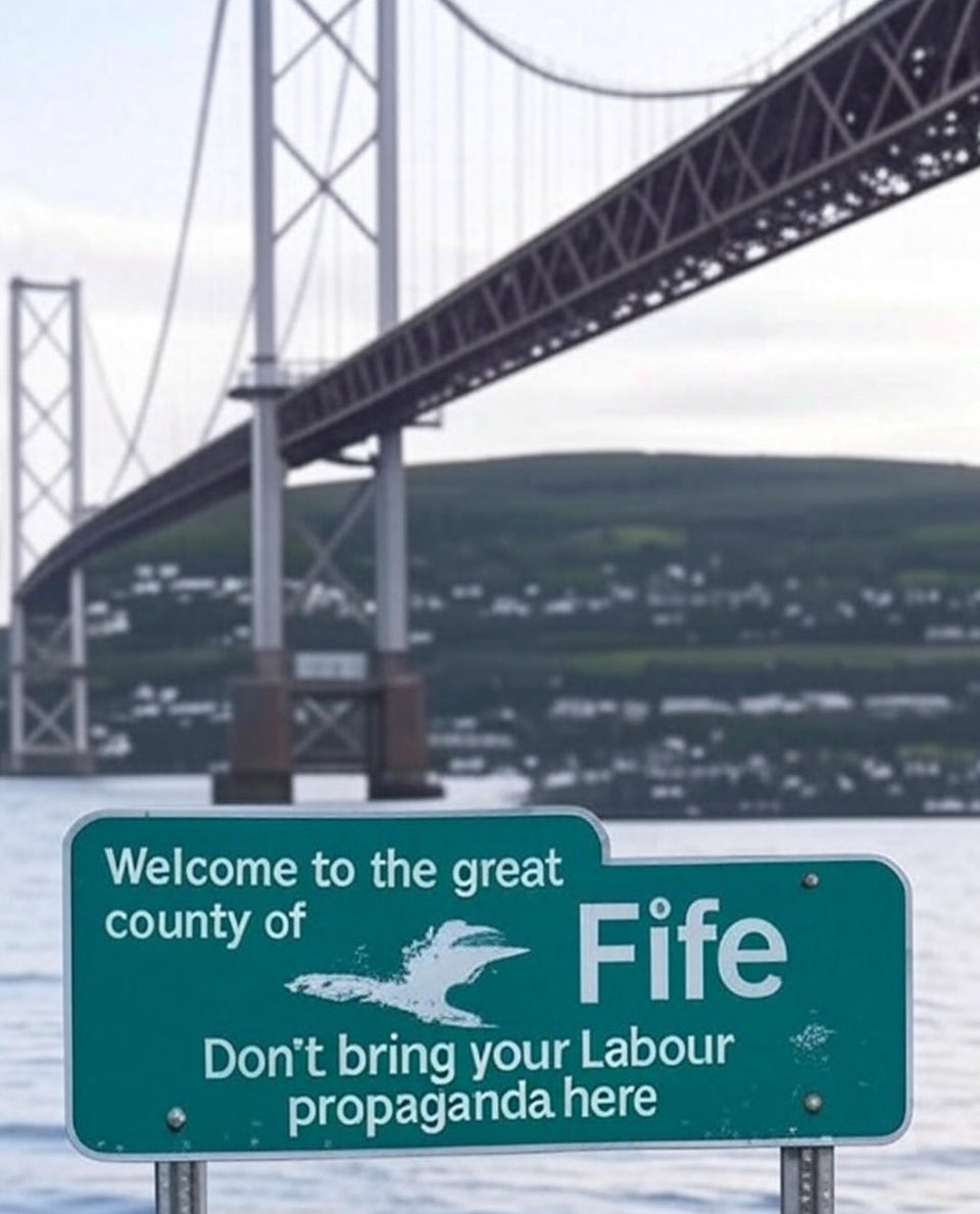 pmal5098's tweet image. Welcome to Fife—where common sense still counts, and farming is still our friend.
Cross the bridge—but leave the Labour propaganda on the other side.
#Fife #Scotland #NoToLabour #FarmingMatters