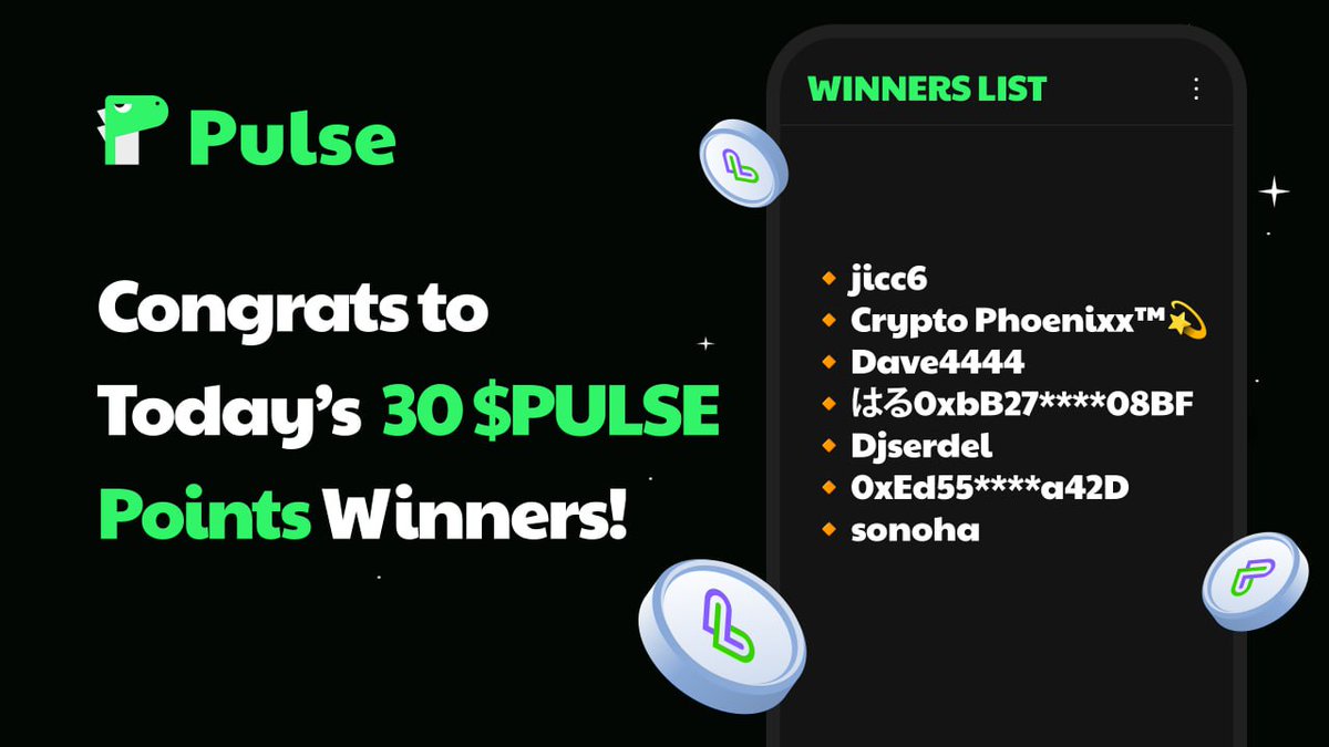 PulseSocialFi's tweet image. 🎉 Today&apos;s Pulse DM Campaign Winners! 🎉

Congrats to today’s top Pulsers! 💬🔥

Keep chatting, keep earning! More rewards tomorrow! 😉

📲 Download #Pulse and start your DM grind!
👉 pulse.social/pulse/invite-f…

#PulseSocialFi #CryptoRewards #DMCampaign