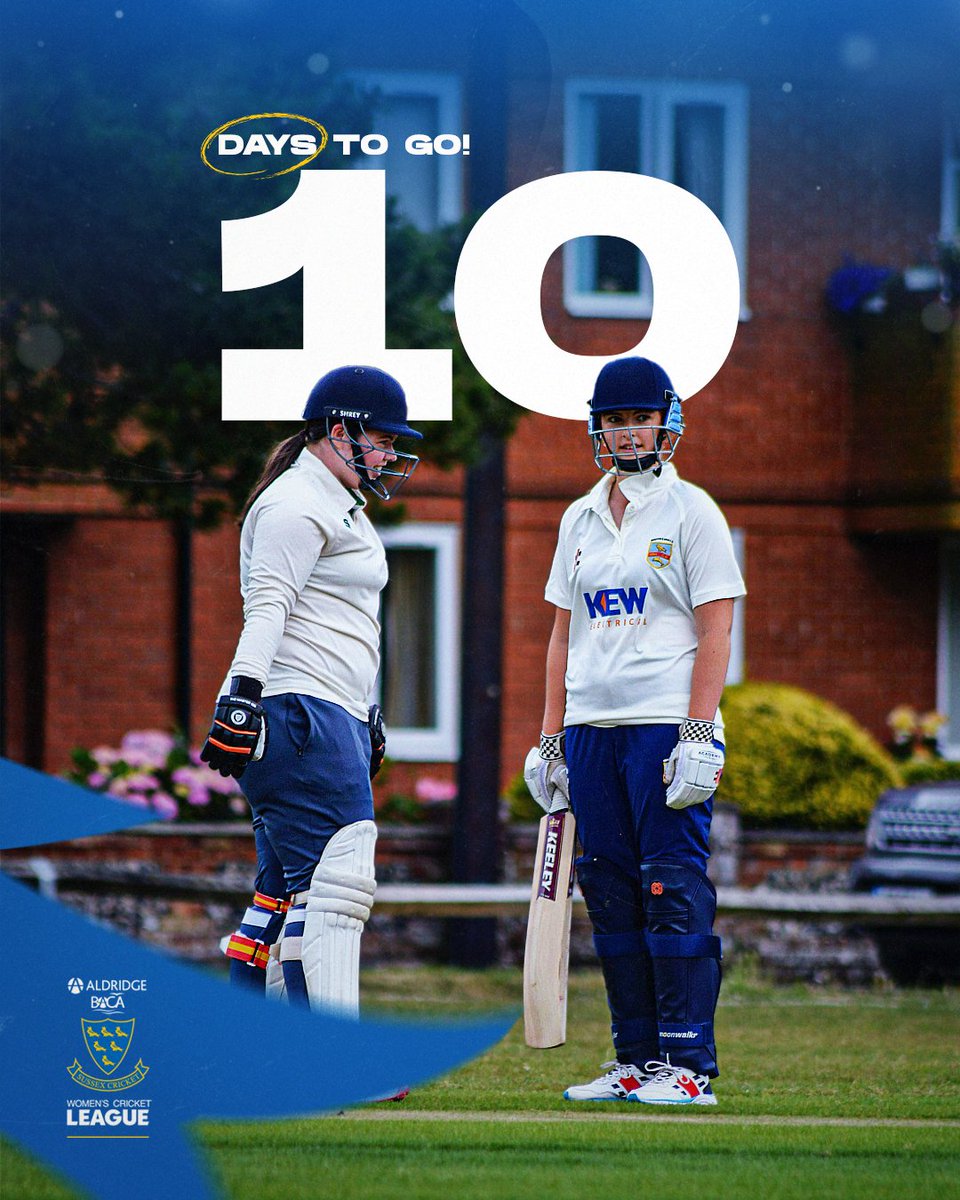 Only 🔟 days to go until the start of the Aldridge@BACA Sussex Women's Cricket League! 🤩

Follow the opening round of Premier Division T20 fixtures here: 👉 sussexwpl.play-cricket.com/Matches