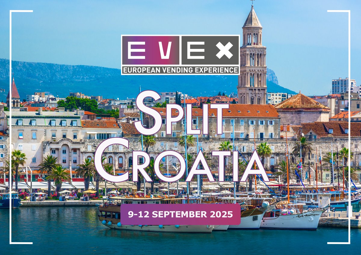 EVA (@vendingeurope) on Twitter photo 🚨 The #EVEX2025 Highlight Awards are open!
For EVEX 2025 exhibitors showcasing impactful products or services.
📅 Deadline: 31 May 2025
📩 Submit to jb@vending-europe.eu
🏆 Winners revealed in Split this September!
#VendingInnovation #EVA #CallForEntries 🚨 The #EVEX2025 Highlight Awards are open!
For EVEX 2025 exhibitors showcasing impactful products or services.
📅 Deadline: 31 May 2025
📩 Submit to jb@vending-europe.eu
🏆 Winners revealed in Split this September!
#VendingInnovation #EVA #CallForEntries