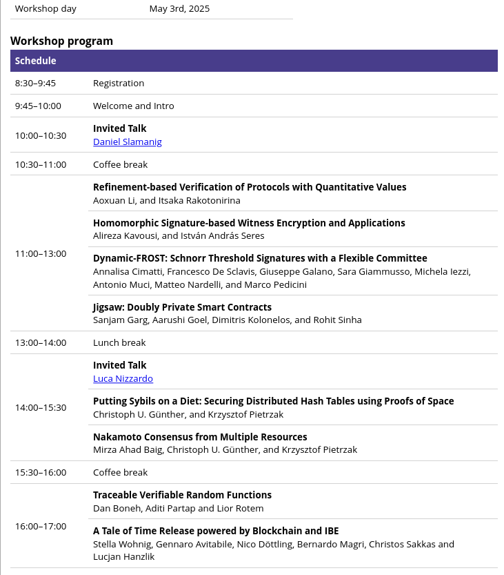 gicp (@gicp_es) on Twitter photo Workshop on Cryptographic Tools for Blockchains, <a href="/IACReurocrypt/">IACR Eurocrypt</a> affiliated event: program update Workshop on Cryptographic Tools for Blockchains, <a href="/IACReurocrypt/">IACR Eurocrypt</a> affiliated event: program update