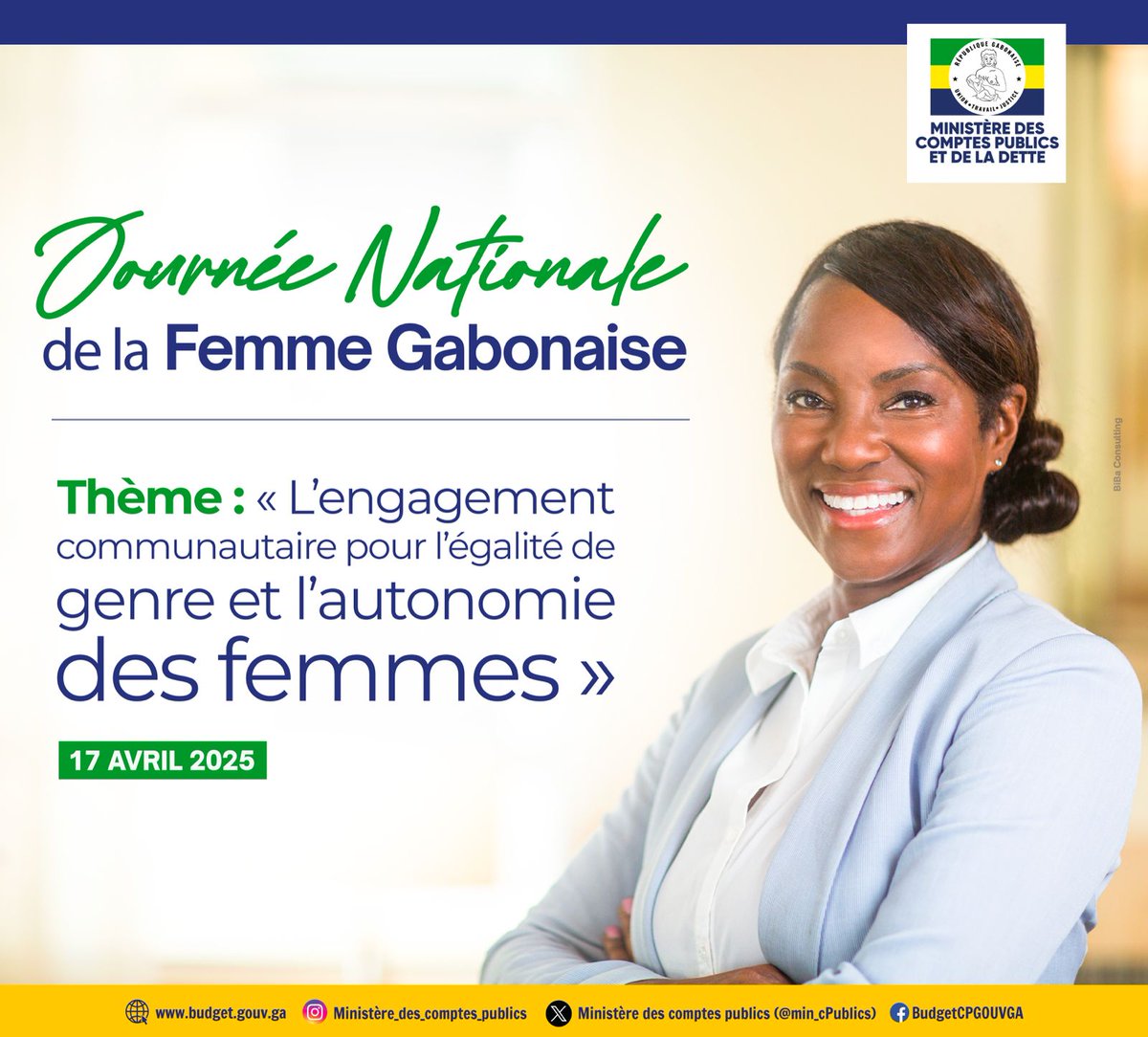 À l’occasion de la Journée Nationale de la Femme Gabonaise, M. Charles M'BA, rend hommage à la force, à la résilience et à l’engagement sans faille des femmes gabonaises, véritables piliers du développement de notre pays et plus particulièrement de son département ministériel.