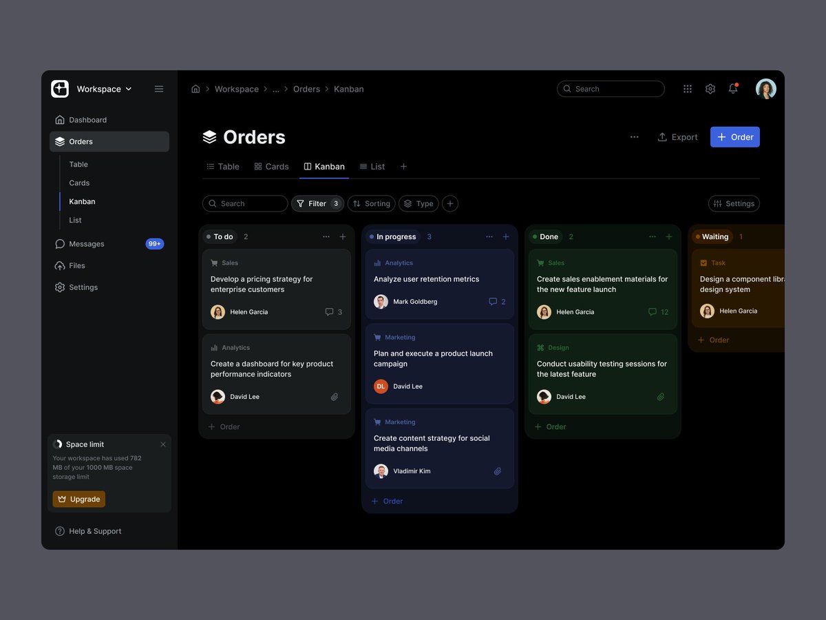 alexey_design's tweet photo. Day 13 — Kanban board #uidesign. Made with @glow_ui https://t.co/a6aYMJVziJ
