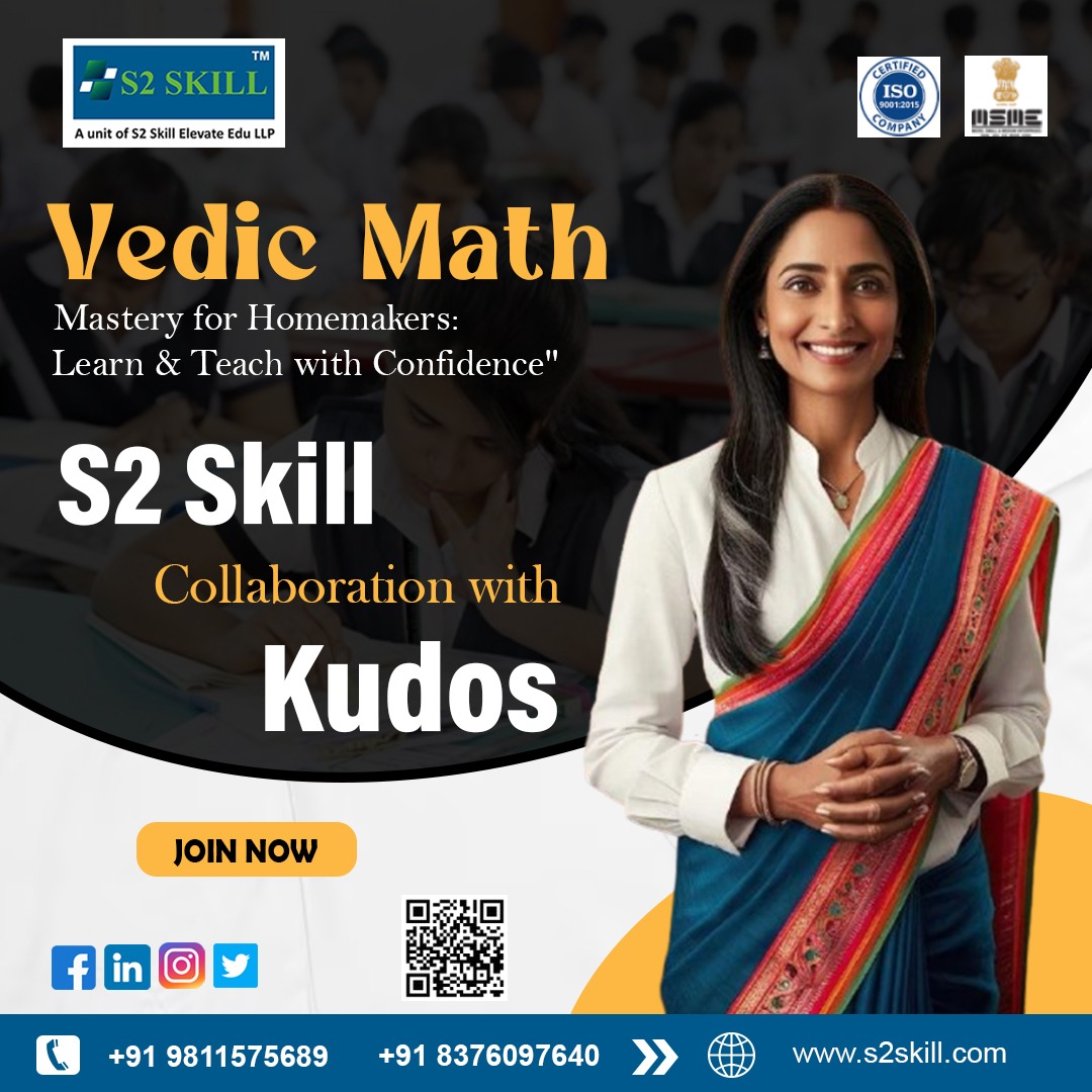 s2skilledu's tweet photo. S2Skill is now proudly collaborating with Kudos to bring the power of Vedic Maths to more learners! 
#S2Skill #Kudos #VedicMaths #MathMadeEasy #FastCalculations #MindMath #MathGenius #LearnVedicMath #EducationMatters #SmartLearning #FutureReady #MathIsFun #MathHacks #MentalMath https://t.co/dy4QuwujnR