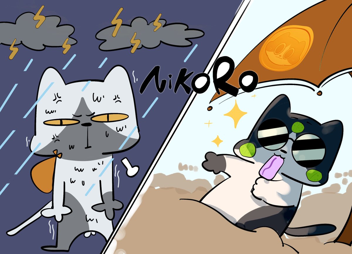 Nikoro__'s tweet photo. $Nikoro is enjoying a sunbath on the beach. Meanwhile, the external electromagnetic waves sense the arrival of another cat. Upon closer look, it bears a striking resemblance to $Nikoro. Its identity is... ?
#MarsCatNikoro $dark $time https://t.co/tJaY9m8zxH