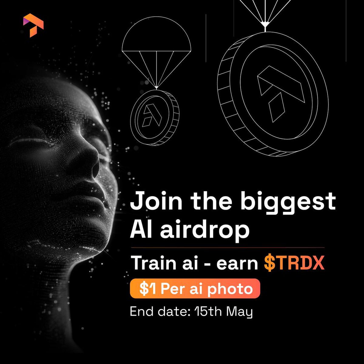 🚨 Airdrop: Trendify (TRDX)
🔥 Reward: $1 per AI photo you generate 
🏆 Winners: For all valid users 
📅 End Date: 15th May 2025
🚀 Distribution: TBA

ℹ️ Airdrop Link: shorturl.at/qqdBb