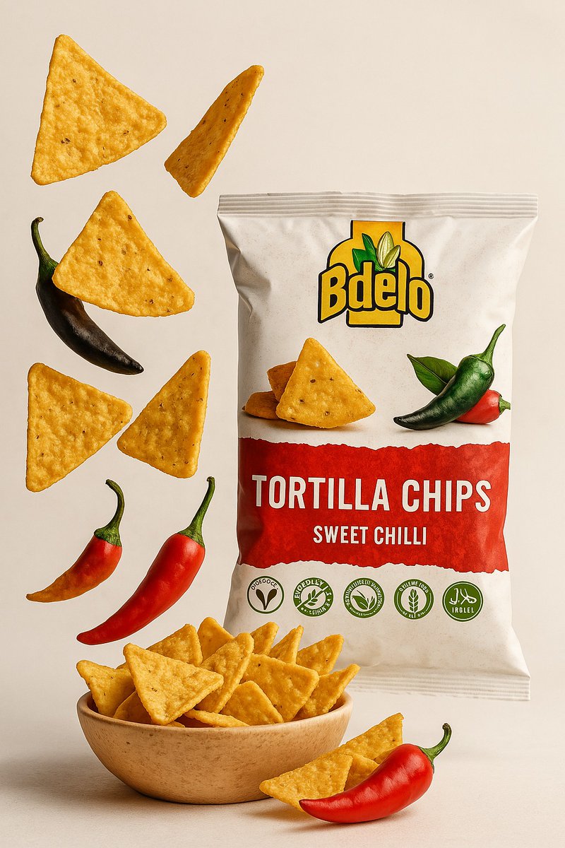 bdelo_ltd's tweet photo. 🔥 Just the right kick! Our Sweet Chilli Tortilla Chips bring the heat without stealing the show. Are you ready for the perfect balance of sweet &amp; spice? 🌶 #BdeloSnacks #SnackAttack https://t.co/Rv1INLzZ2z