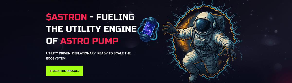 Gm Stargazers! 🌌🚀

Introducing $ASTRON — the utility token that’s going to power the entire Astro Pump ecosystem! From AI launch tools and Token Bazaar listings to in-game ads and affiliate campaigns, $ASTRON fuels it all with built-in deflation. 🔥🧠🎮

🗓️ $ASTRON Presale goes