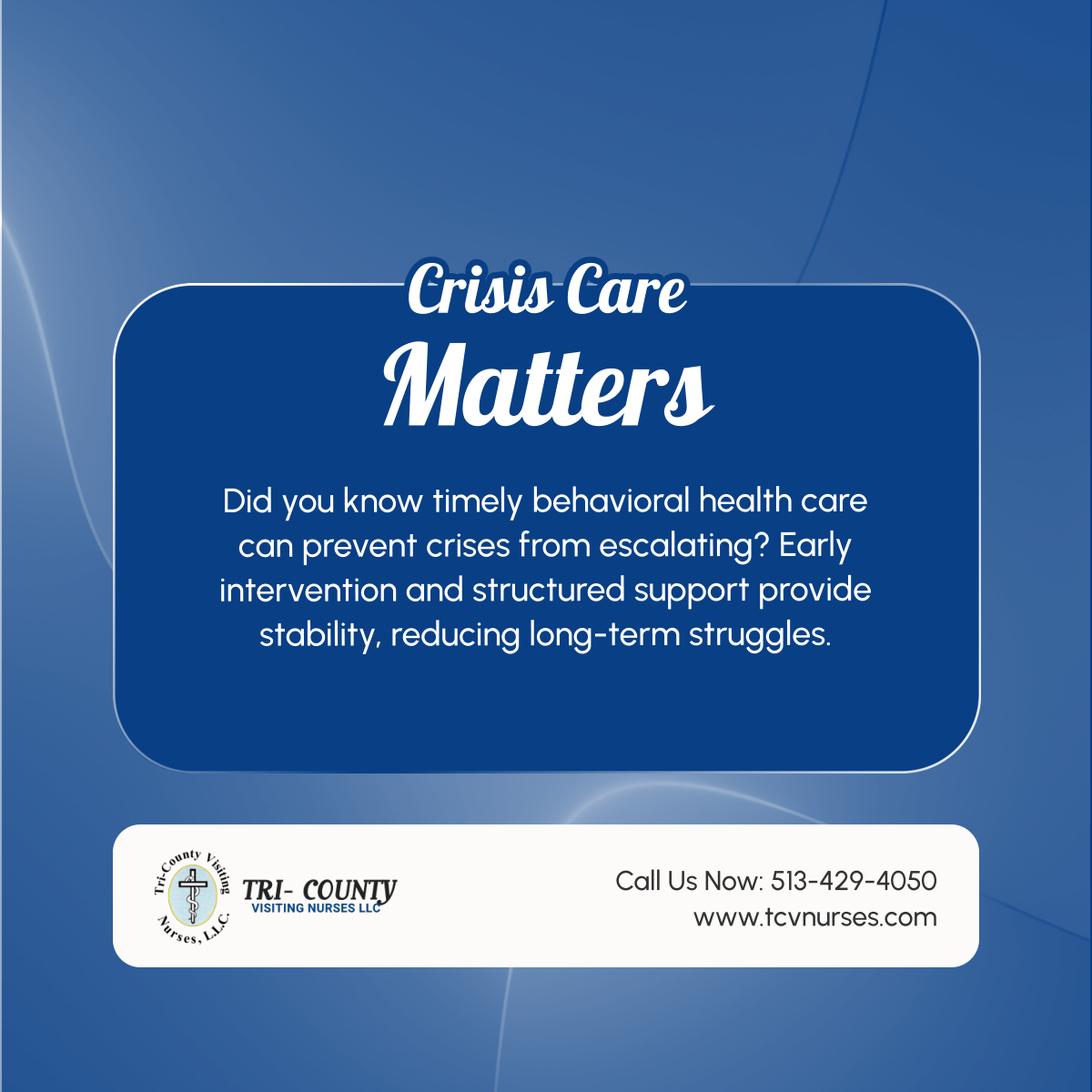 tricountynurses's tweet photo. Behavioral health challenges deserve attention and care. With the right support, individuals can find stability and resilience. Let’s prioritize mental well-being together! Reach out to learn more about our services.

#CrisisSupport #HomeHealthCare #CincinnatiOH https://t.co/CN4vBsvY4s