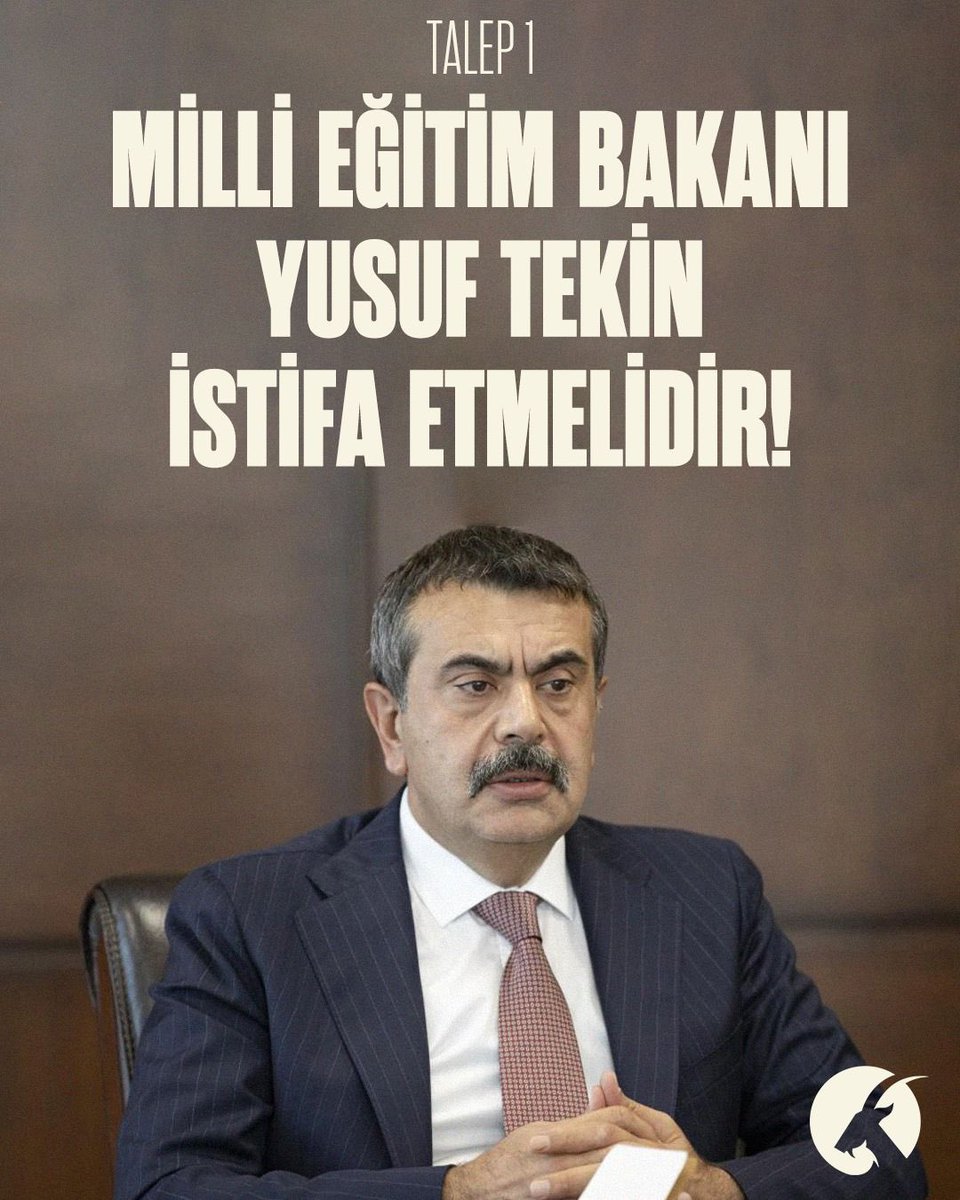 Talep 1: Milli Eğitim Bakanı Yusuf Tekin istifa etmelidir!