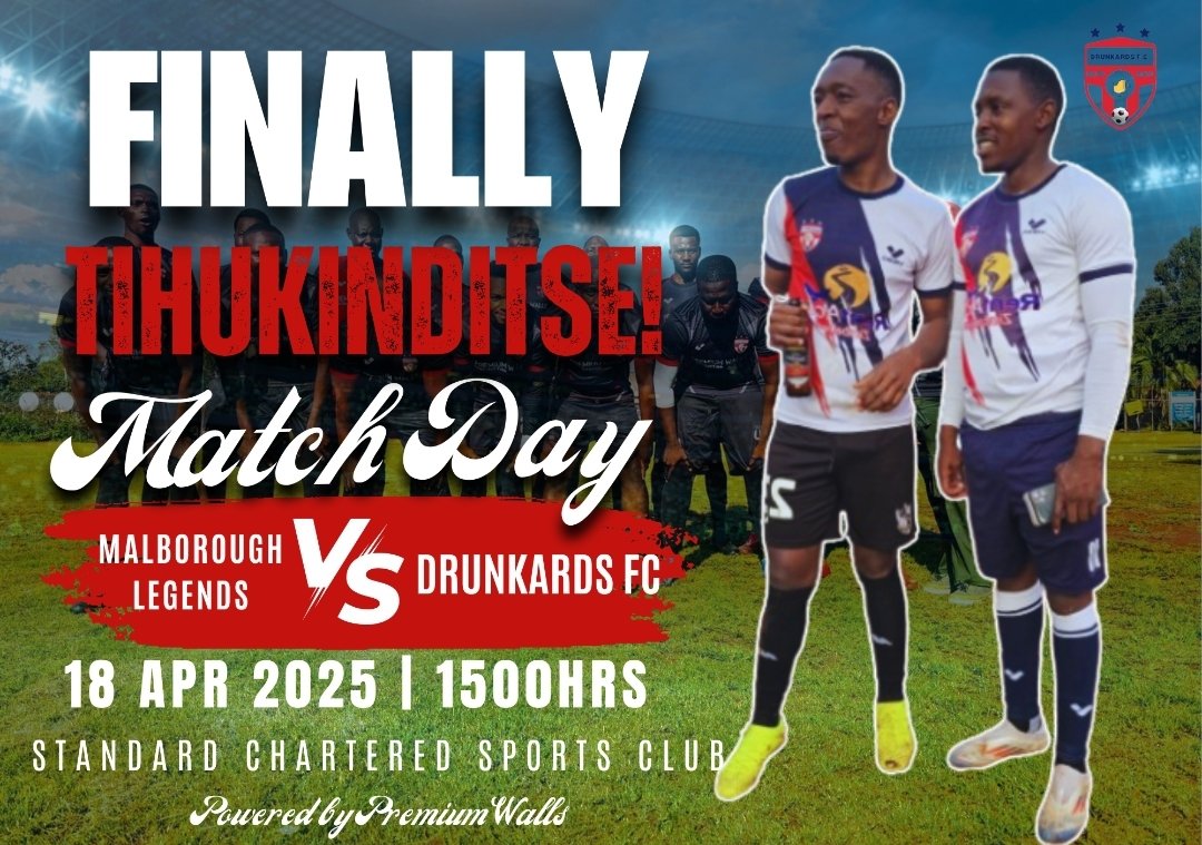 Drunkards_FC's tweet image. 🎊 Independence Day Clash! ⚽️
We face Malborough Legends, 3 PM tomorrow.
Malborough legends vs Drunkards FC
Friday 18 April 2025
Standard Chartered Sports Club
1500hrs
#FinallyTihukinditse🍻
Be there to witness the thrill! #GoodFriday
@_PremiumWalls