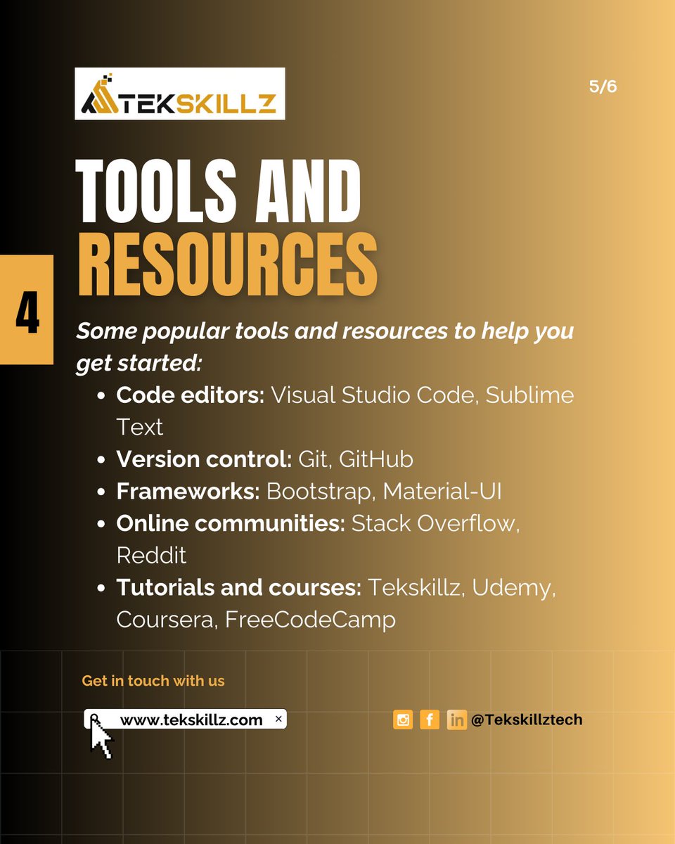 TekskillzTech's tweet image. We'll explore the world of building websites and web applications, covering key technologies, processes, and tools.
Sign up now and start coding!
#Tekskillz #Tekskillztech #FrontEndWebDevelopment #WebDevelopment #BeginnersGuide #LearnToCode #CodingForBeginners #WebDesign