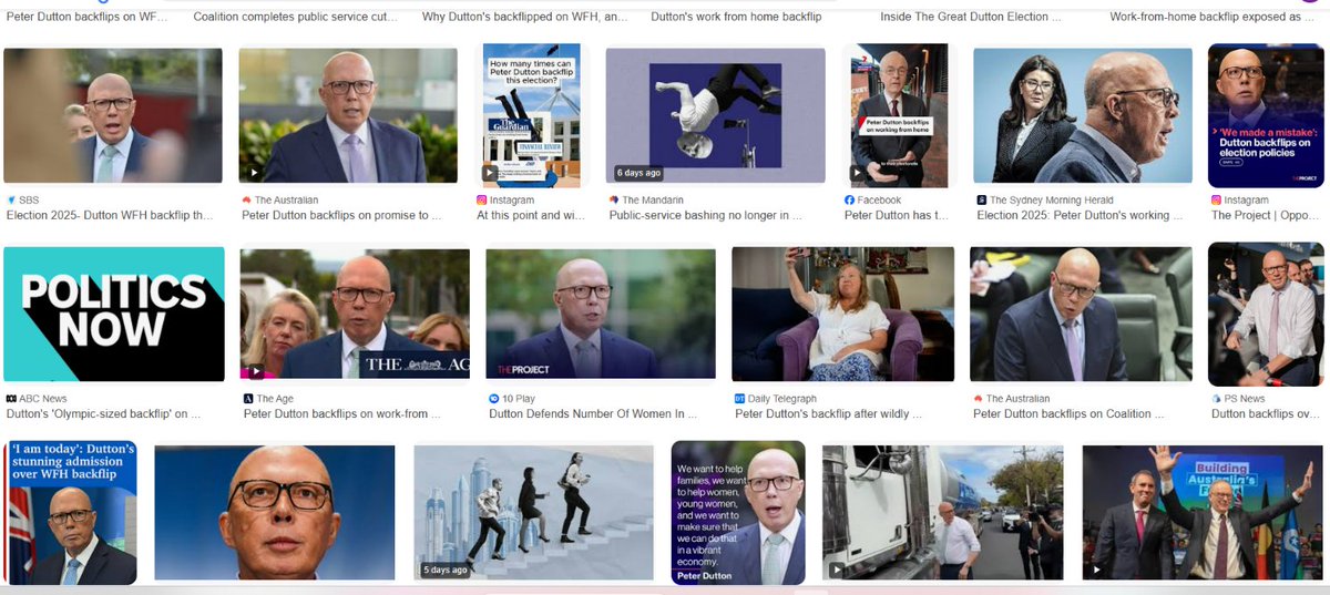 anonymous_julie's tweet image. Take your pick. 
Its getting to be a very long list of backflips.

He should join the circus.

Somewhere far, far away.
#DudDutton
#LNPCrooks 
#AusVotes2025