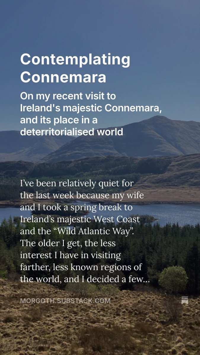 New essay on my recent trip to majestic Connemara
morgoth.substack.com/p/contemplatin…