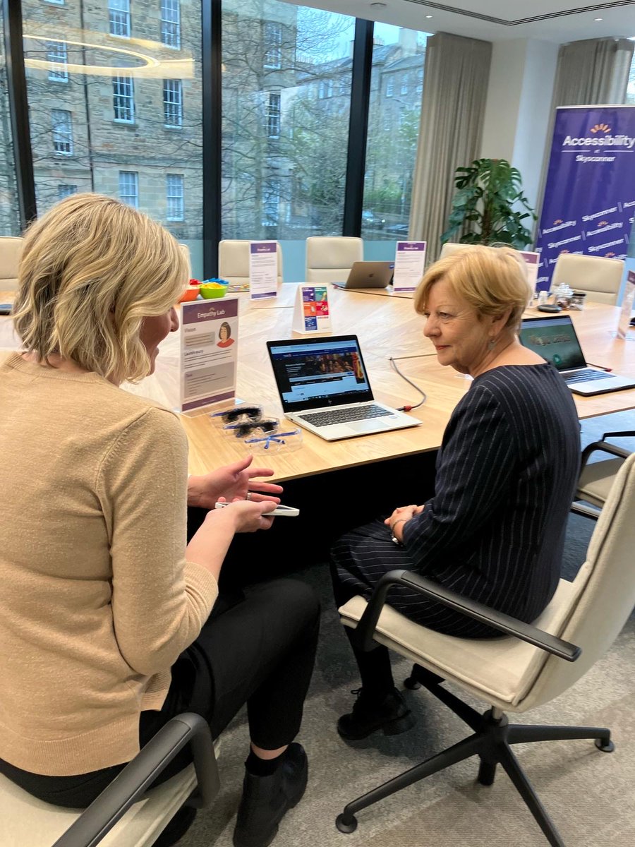 Maggie Jones (@whitchurchgirl) on Twitter photo Lovely to be in Edinburgh and meet with staff <a href="/Skyscanner/">Skyscanner</a> to hear about their work on digital inclusion and accessibility.
It was a real eye-opener to see how their Empathy Labs work and the impact it has on how they design products to make sure everyone can reap the benefits. Lovely to be in Edinburgh and meet with staff <a href="/Skyscanner/">Skyscanner</a> to hear about their work on digital inclusion and accessibility.
It was a real eye-opener to see how their Empathy Labs work and the impact it has on how they design products to make sure everyone can reap the benefits.