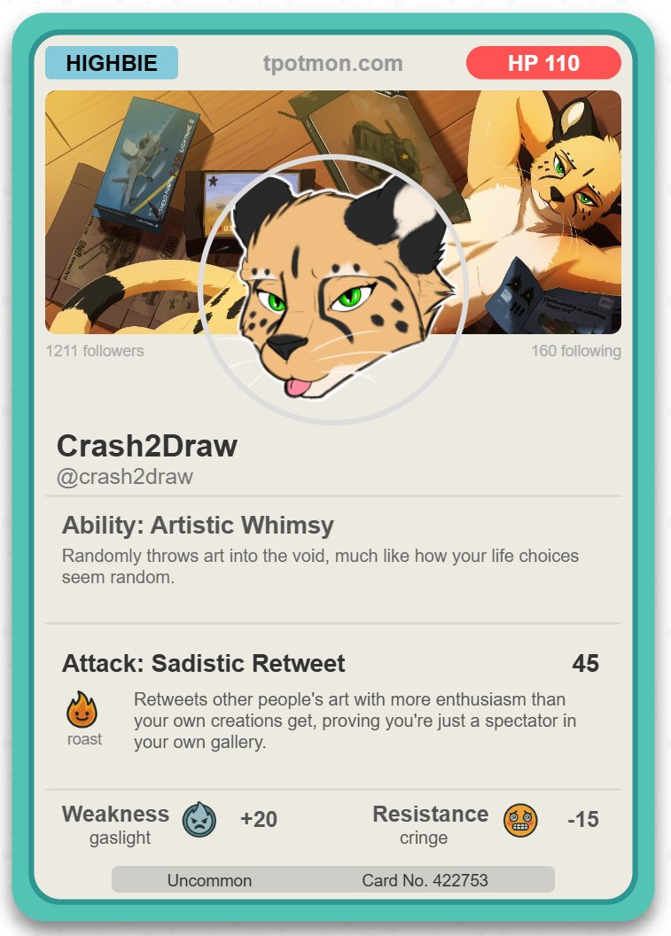 crash2draw's tweet photo. @RedPandaFlynn I'd kick your ass, it seems. My basic attack has more damage than your entire HP pool https://t.co/B0JlV4c4HF