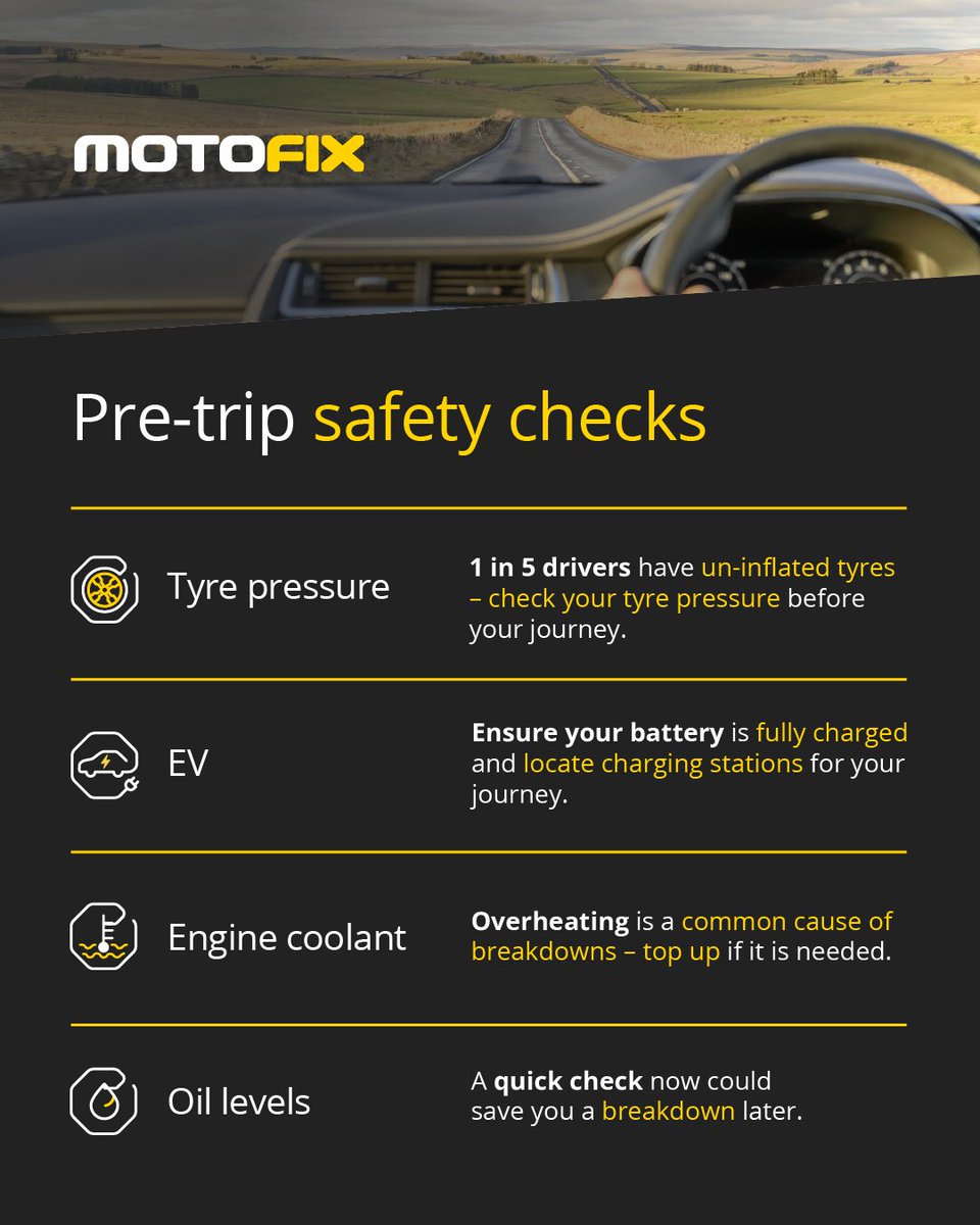 Heading off on an Easter road trip? Here’s how to stay safe with over 30 million drivers hitting the roads this weekend, make sure your car is road trip-ready before setting off! Stay safe &amp; enjoy your Easter weekend! 🐣