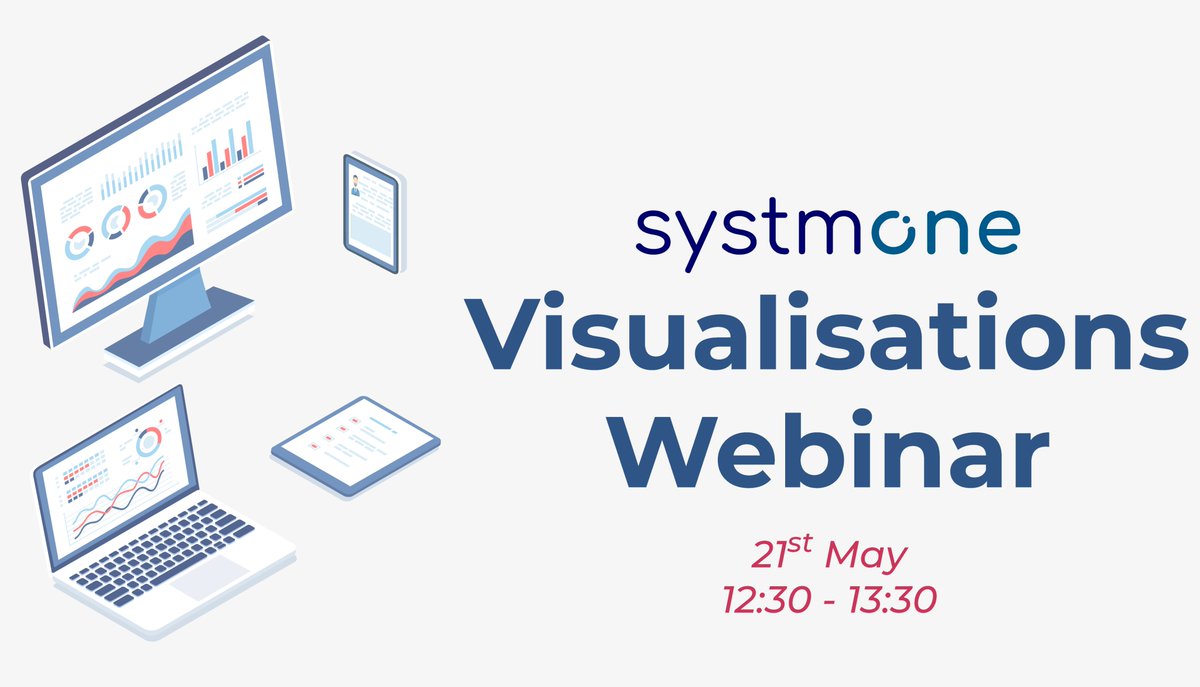 TPP_SystmOne's tweet image. Join the SystmOne #Visualisations webinar on Wednesday 21 May! We’ll showcase a range of Visualisations designed to spark ideas. We’ll also hear directly from SystmOne users as they present real-world case studies, sharing their examples, the lessons they’ve learned, and how…