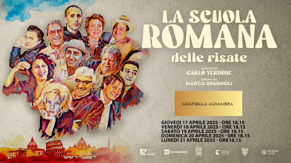 Samarcandafilm's tweet photo. 🎉 Nuove date per "La Scuola Romana delle Risate" al Multisala Alhambra!
17-21 Apr 2025, ore 18:15
--> https://t.co/RFQ71SSuMy
#LaScuolaRomanaDelleRisate #NuoveDate https://t.co/4JYANFVGh7