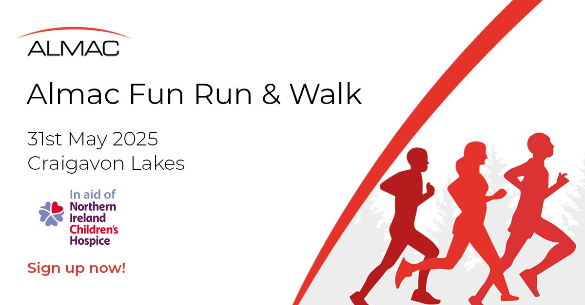 Almac Group (@almacgroup) on Twitter photo Join the Almac 5K / 10K Fun Run & Walk on 31st May 2025 at Craigavon Lakes! Open to all—bring friends, family, or colleagues to support <a href="/nichildrenshosp/">Northern Ireland Children’s Hospice</a>. Register now: hubs.li/Q03hMqpd0 Join the Almac 5K / 10K Fun Run & Walk on 31st May 2025 at Craigavon Lakes! Open to all—bring friends, family, or colleagues to support <a href="/nichildrenshosp/">Northern Ireland Children’s Hospice</a>. Register now: hubs.li/Q03hMqpd0