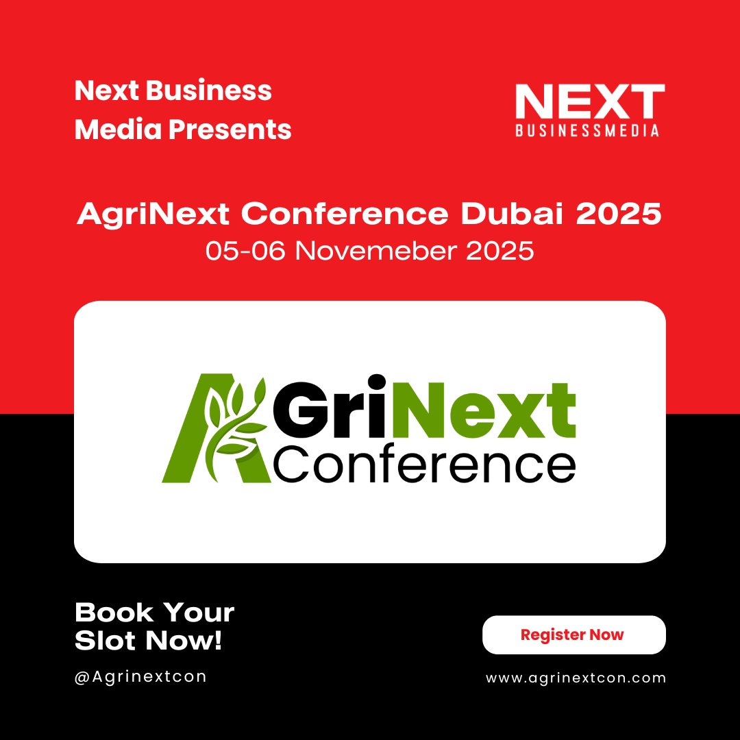 @nextbusinessmedia presents AgriNext Conference 2025 – A premier global event on agricultural innovation and sustainable farming, on Nov 05–06, 2025 in Dubai. 

Join industry leaders, experts, and changemakers to explore the future of circular economy and eco-friendly solutions.