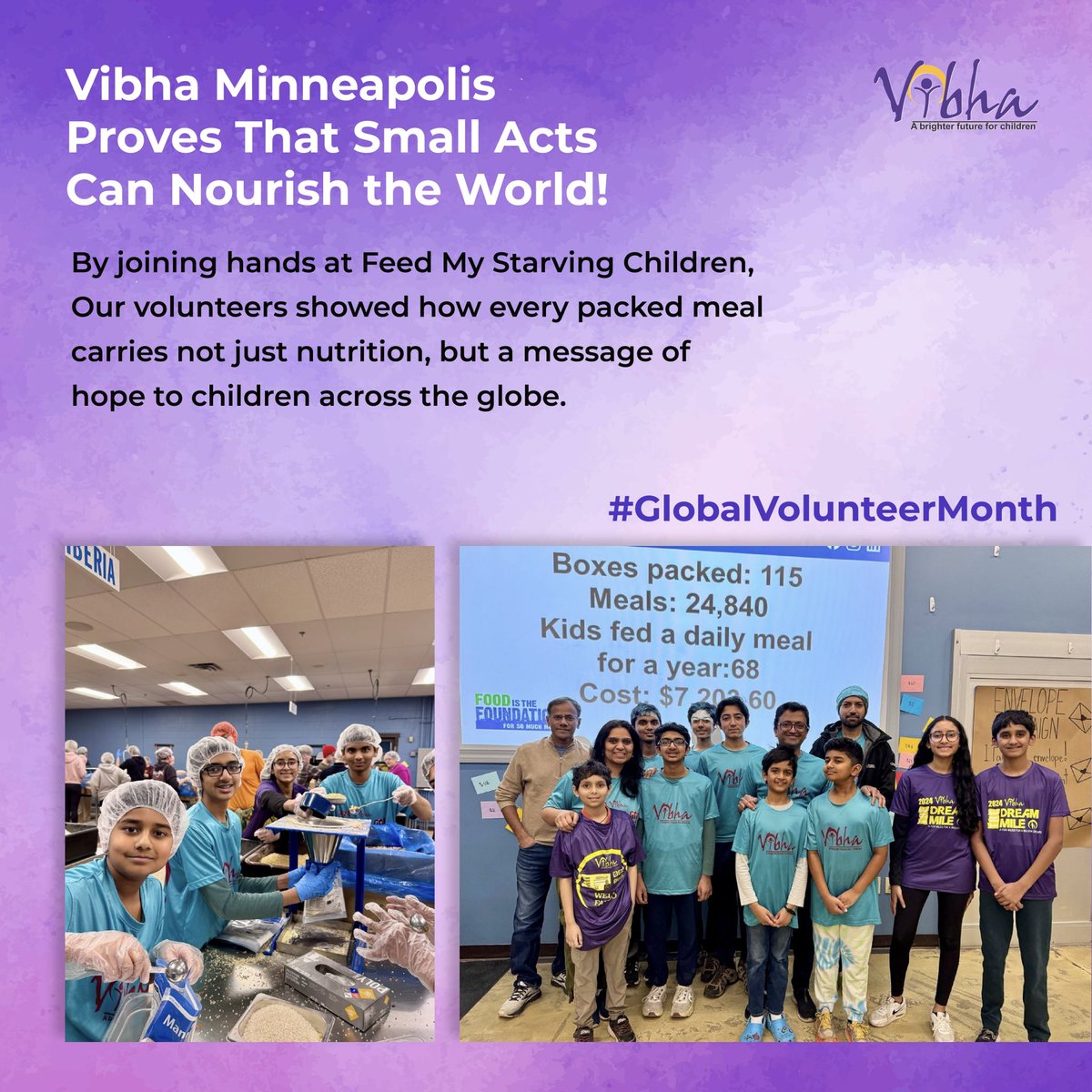 This India Giving Day, our Minneapolis Action Center brought that spirit to life, joining hands at Feed My Starving Children to pack and deliver nutritious meals for children around the world -  proving that empathy in action can fight hunger and fuel change.🌟