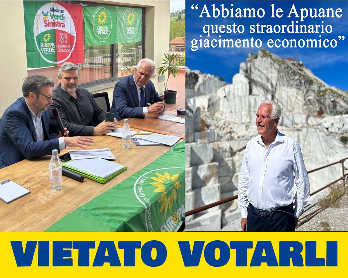 ApuaneLibere's tweet photo. ⛔VIETATO VOTARLI⛔
👃NON POTRETE TURARVI IL NASO ALL'INFINITO 
NON POTRETE PIÙ DIRE CHE NON LO SAPEVATE
🦎🦎🦎
#APUANELIBERE 
#EuropaVerde 
#regionetoscana 
#alpiapuane https://t.co/i2xLHxI5kh