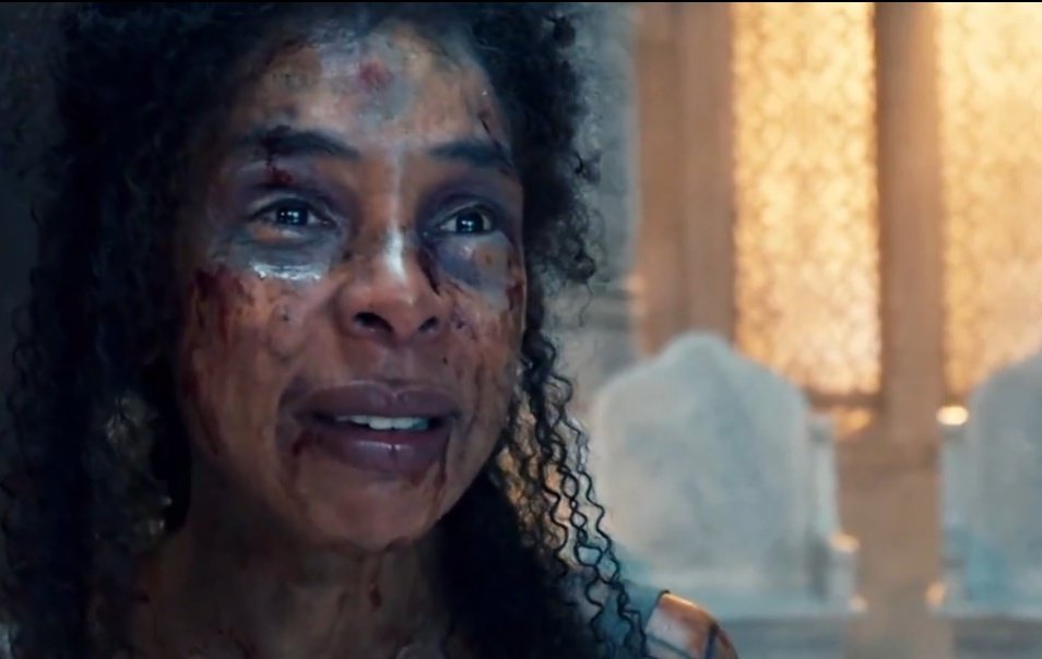 "I am Siuan Sanche. Daughter of the river. Water itself; and I defy you." 
Such a brilliant performance, we bow!👑
Sophie Okonedo, the actress that you are! 
#thewheeloftime
