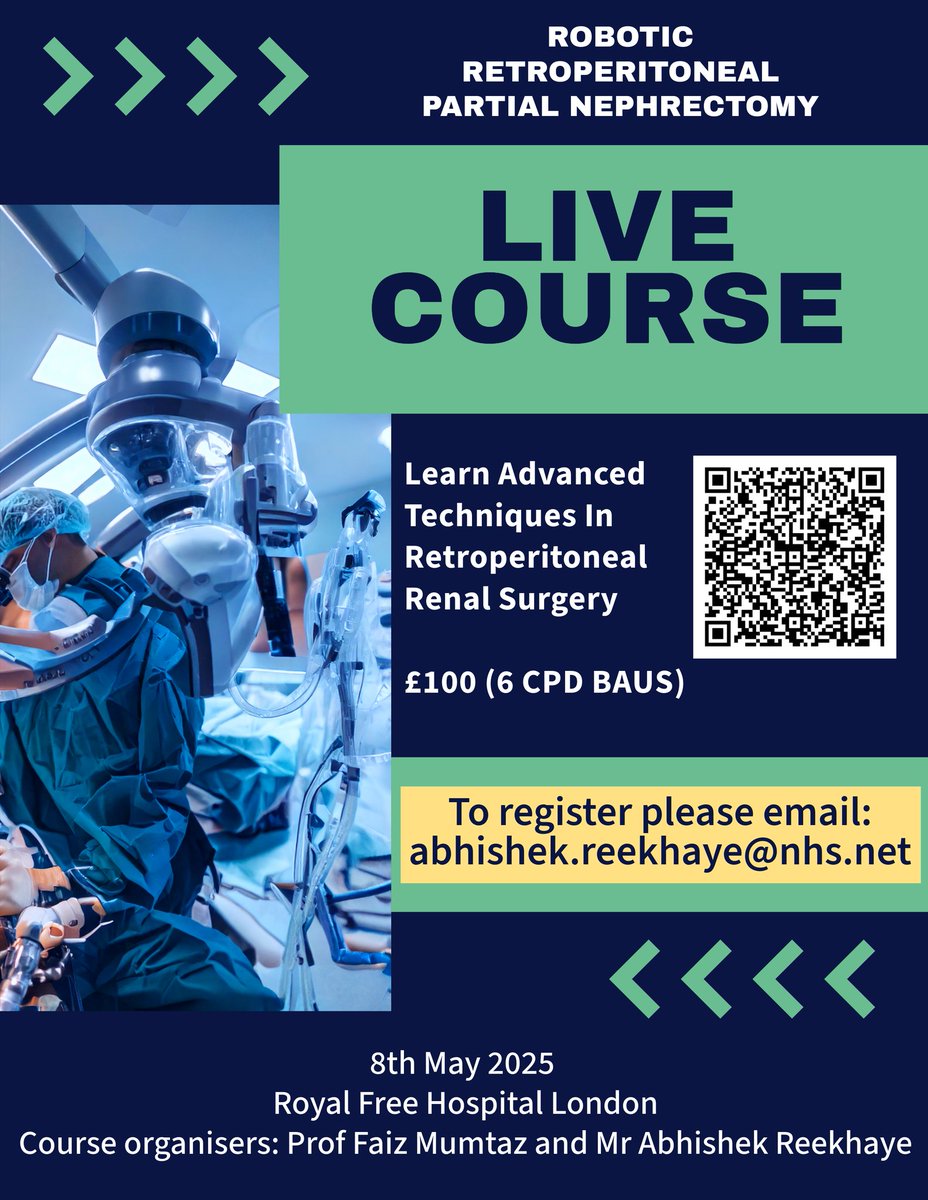 Abhishek Reekhaye (@areekhaye) on Twitter photo Proud to have performed the first robotic retroperitoneal partial nephrectomy as a DAYCASE at <a href="/RoyalFreeNHS/">Royal Free London</a>! Patient recovering well. Huge thanks to our brilliant anaesthetic, theatre & nursing teams. For tips and tricks, join our Retro Partial Nephrectomy Course! #retrolove Proud to have performed the first robotic retroperitoneal partial nephrectomy as a DAYCASE at <a href="/RoyalFreeNHS/">Royal Free London</a>! Patient recovering well. Huge thanks to our brilliant anaesthetic, theatre & nursing teams. For tips and tricks, join our Retro Partial Nephrectomy Course! #retrolove