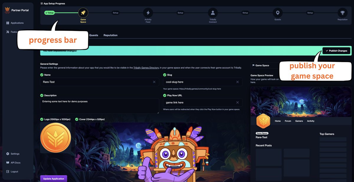 Rare | Tribally 🛠 (@rareaxies) on Twitter photo Devkit is getting some love r/n 🧡
games can now deploy a game space in ~ 5 minutes
activity sandbox + questing set-up drops next week
s/o to <a href="/CyberVerseGame/">CyberVerse</a> for being the first team to hit publish 🚀 Devkit is getting some love r/n 🧡
games can now deploy a game space in ~ 5 minutes
activity sandbox + questing set-up drops next week
s/o to <a href="/CyberVerseGame/">CyberVerse</a> for being the first team to hit publish 🚀