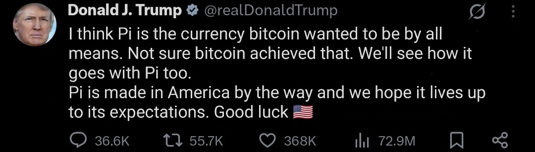 Even Donald Trump knows 😎

<a href="/PiCoreTeam/">Pi Network</a>